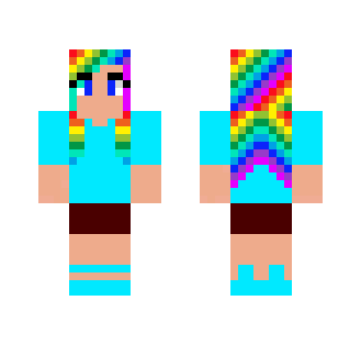 Girl with rainbow hair