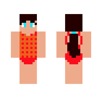 Girl with orange one piece bathers