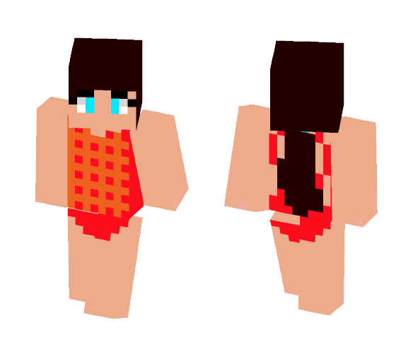Download Free Girl with orange one piece bathers Skin for Minecraft image 1 Girl with orange one piece bathers - Girl Minecraft Skins - image 1