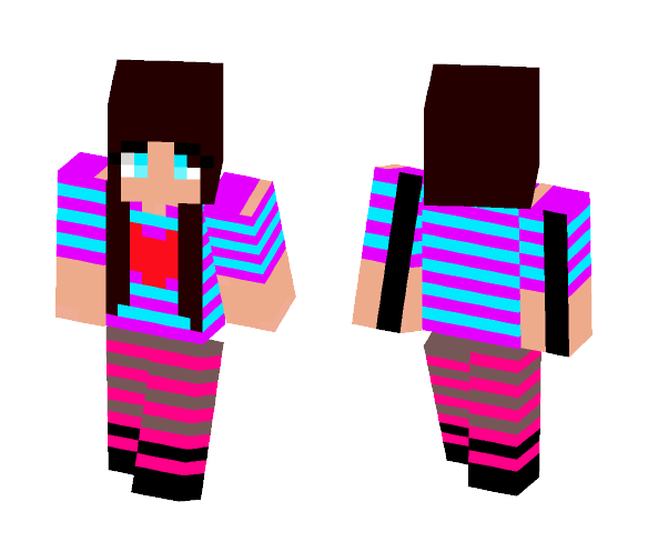 Download Free Girl with a love heart top Skin for Minecraft image 1 Girl with a love heart top - Girl Minecraft Skins - image 1