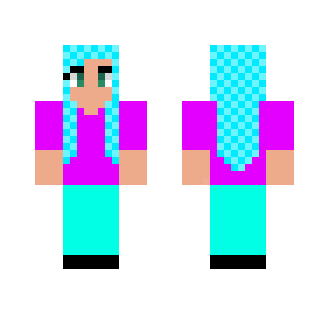 Girl with blue hair