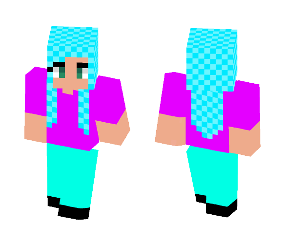 Download Free Girl with blue hair Skin for Minecraft image 1 Girl with blue hair - Color Haired Girls Minecraft Skins - image 1