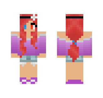 Bright Red Hair Girl - Color Haired Girls Minecraft Skins - image 2