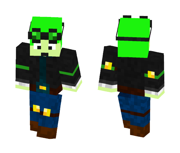 Download Free NICK290 WITH GREEN FACE XD Skin for Minecraft image 1 NICK290 WITH GREEN FACE XD - Male Minecraft Skins - image 1