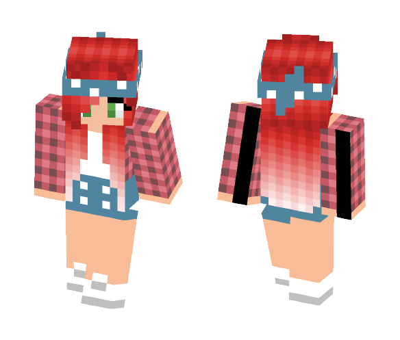 Cute red haired girl - Color Haired Girls Minecraft Skins - image 1