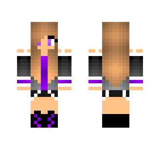 blonde girl purple