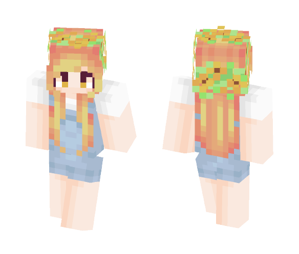 Summer! // Sunset Hair+Flower Crown - Flower Crown Minecraft Skins - image 1
