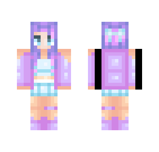 blue and purple pastels - Female Minecraft Skins - image 2