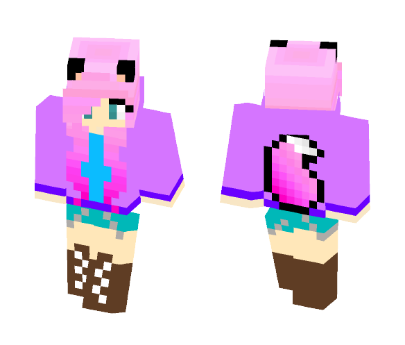 Pink Wolf Girl - Girl Minecraft Skins - image 1
