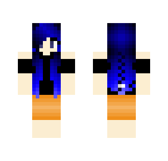 Blue Haired Halloween Girl - Color Haired Girls Minecraft Skins - image 2
