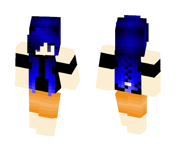 Blue Haired Halloween Girl - Color Haired Girls Minecraft Skins - image 1