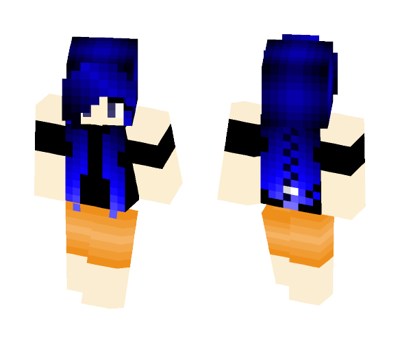 Download Free Blue Haired Halloween Girl Skin for Minecraft image 1 Blue Haired Halloween Girl - Color Haired Girls Minecraft Skins - image 1
