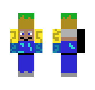 old man holding gold/dirt block