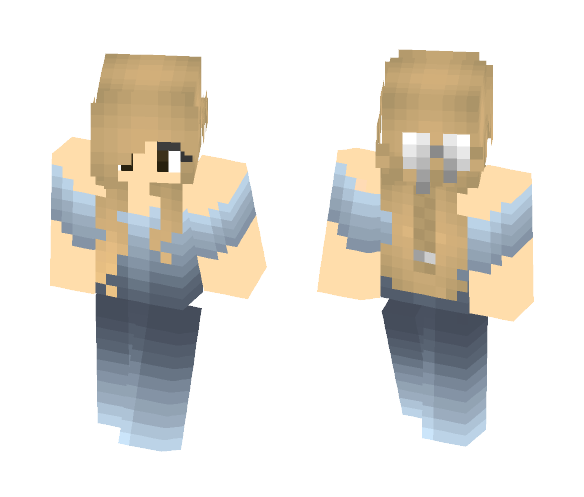 Download Free Blue Angel Dress (30 sub special!) Skin for Minecraft image 1 Blue Angel Dress (30 sub special!) - Female Minecraft Skins - image 1