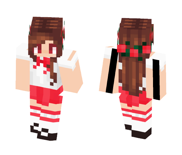Download Free Red is the Color of Love Skin for Minecraft image 1 Red is the Color of Love - Female Minecraft Skins - image 1