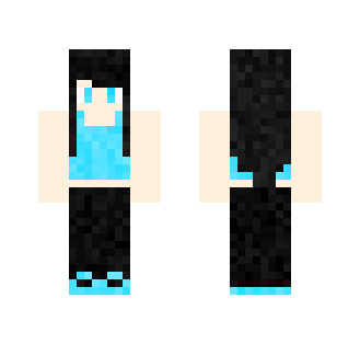 Cyan Tank-top with Black Adidas