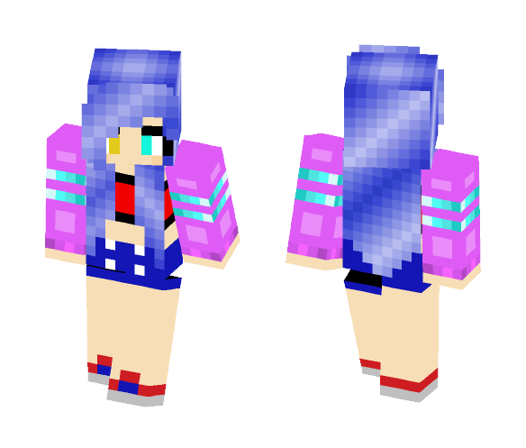 Download Free Blue Girl Skin for Minecraft image 1 Blue Girl - Girl Minecraft Skins - image 1