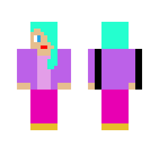 Teal-Haired Girl - Color Haired Girls Minecraft Skins - image 2