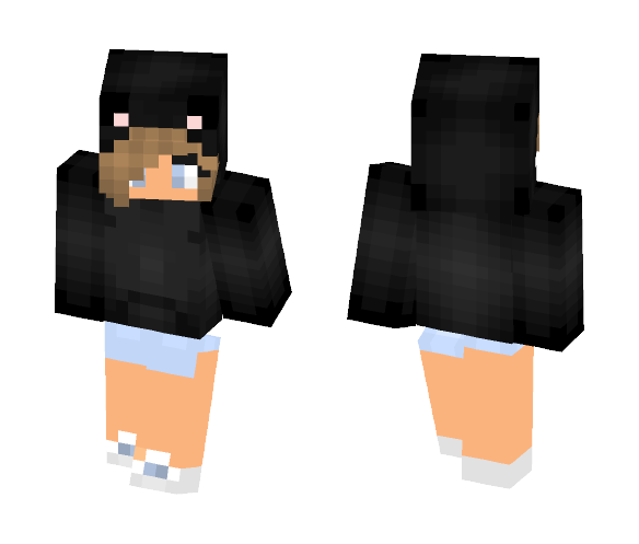 Cat hoodie girl - Cat Minecraft Skins - image 1