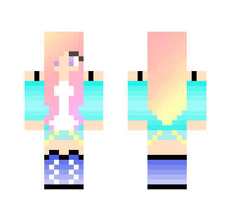 Blue Girl With Sunset Hait