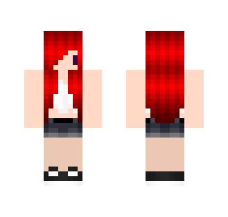 Kawaii Red Hair Girl - Color Haired Girls Minecraft Skins - image 2