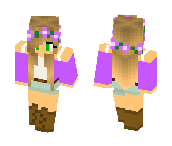 Download Free Little Kelly With Purple Skin for Minecraft image 1 Little Kelly With Purple - Female Minecraft Skins - image 1
