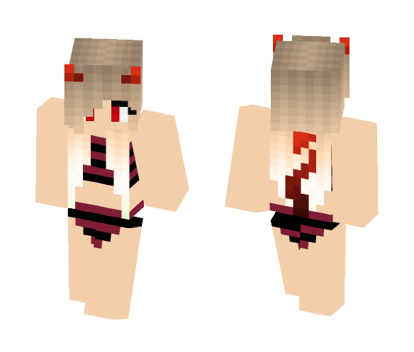 Devil girl in a swimsuit - Girl Minecraft Skins - image 1