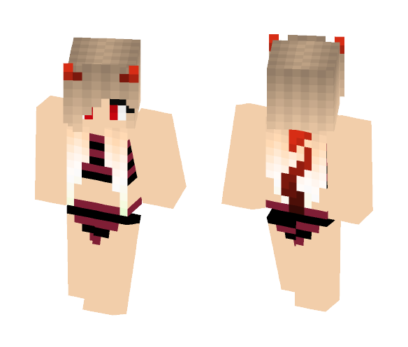 Download Free Devil girl in a swimsuit Skin for Minecraft image 1 Devil girl in a swimsuit - Girl Minecraft Skins - image 1