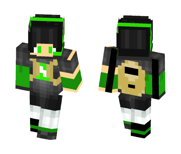 Green Pvp with backpack guy - Male Minecraft Skins - image 1