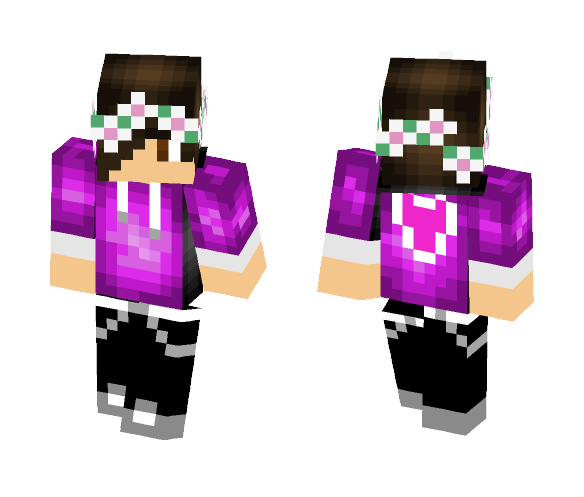 Pink Boy with Flower Crown - Boy Minecraft Skins - image 1