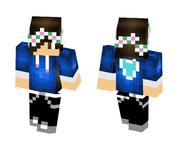 Blue Boy with Flower Crown - Boy Minecraft Skins - image 1