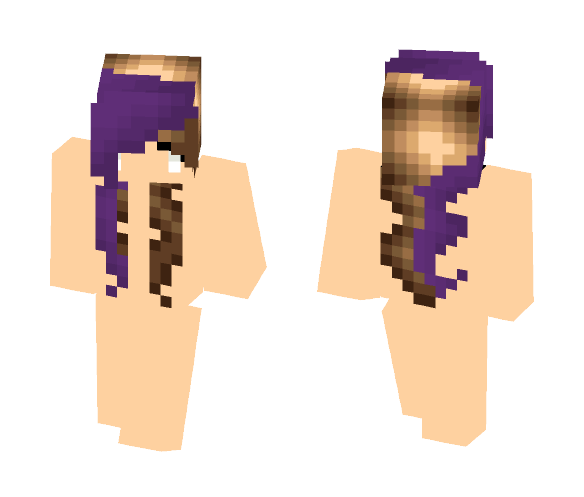 Download Free Purple and brown hair model 2 Skin for Minecraft image 1 Purple and brown hair model 2 - Female Minecraft Skins - image 1