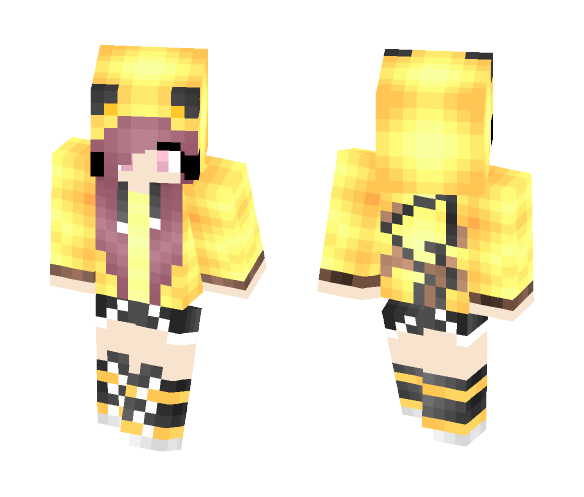 Download Free Yuki Pikachu Hoodie Skin for Minecraft image 1 Yuki Pikachu Hoodie - Female Minecraft Skins - image 1