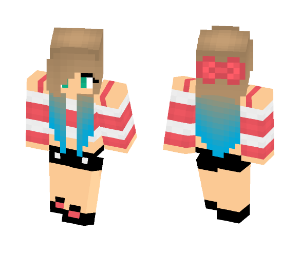 Download Free Girl w. blue hair Skin for Minecraft image 1 Girl w. blue hair - Color Haired Girls Minecraft Skins - image 1