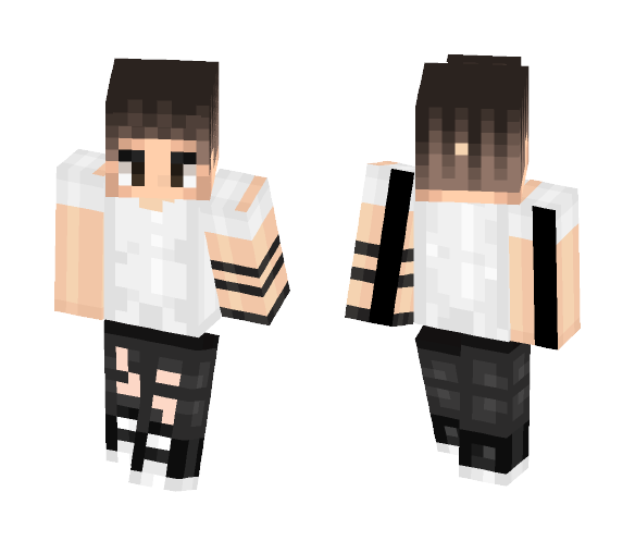 //TØP - Tyler Joseph (white tee) - Male Minecraft Skins - image 1