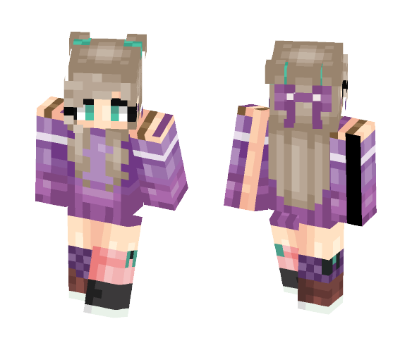 Download Free Sweetie Purple | Daaylii Skin for Minecraft image 1 Sweetie Purple | Daaylii - Female Minecraft Skins - image 1