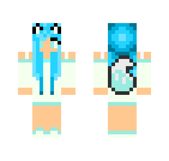 Snow fox with blue hair