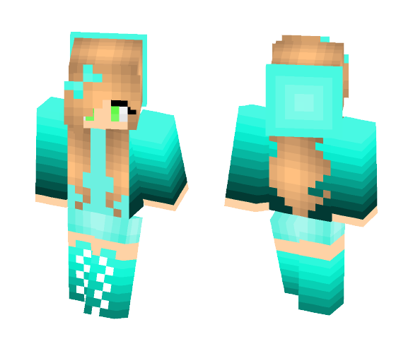 Download Free Adorable Neon Blue Jacket Girl Skin for Minecraft image 1 Adorable Neon Blue Jacket Girl - Girl Minecraft Skins - image 1