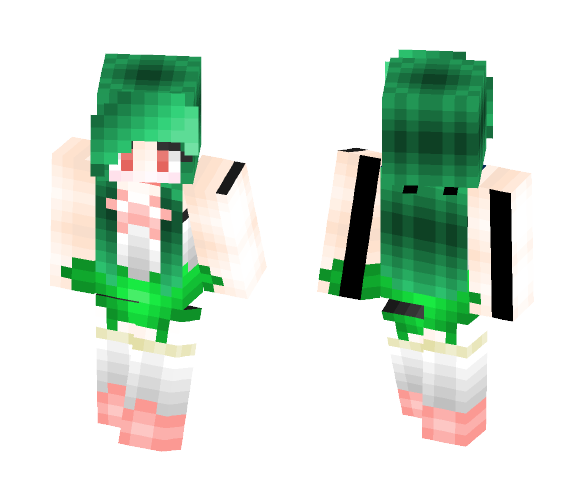 Download Free -=+ Pokemon Bulbasaur Girl +=- Skin for Minecraft image 1 -=+ Pokemon Bulbasaur Girl +=- - Girl Minecraft Skins - image 1