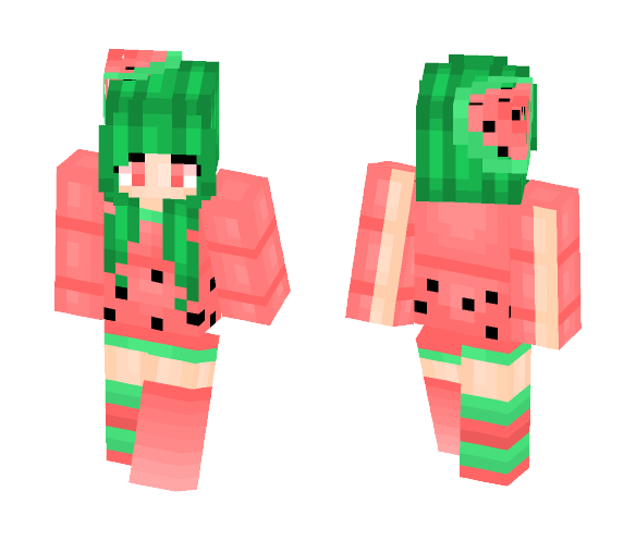 Download Free Wατεrmεlοη Gιrl | Aυτυmη Skin for Minecraft image 1 Wατεrmεlοη Gιrl | Aυτυmη - Female Minecraft Skins - image 1