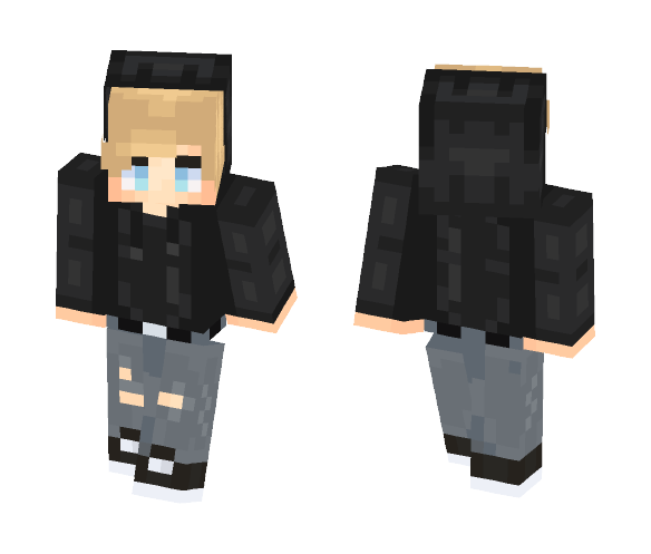 Request//Black Hoodie - Male Minecraft Skins - image 1
