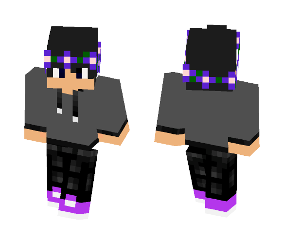 Flower Crown Boy Purple - Boy Minecraft Skins - image 1