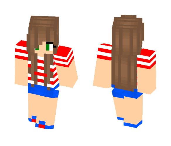 Download Free 4th of July girl Skin for Minecraft image 1 4th of July girl - Girl Minecraft Skins - image 1