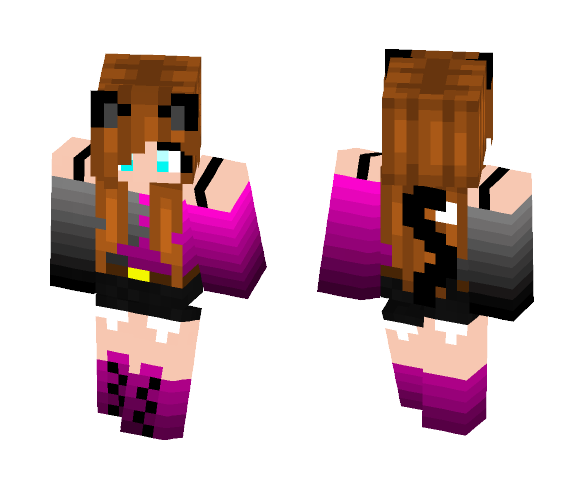 Download Free pink and black girl Skin for Minecraft image 1 pink and black girl - Girl Minecraft Skins - image 1