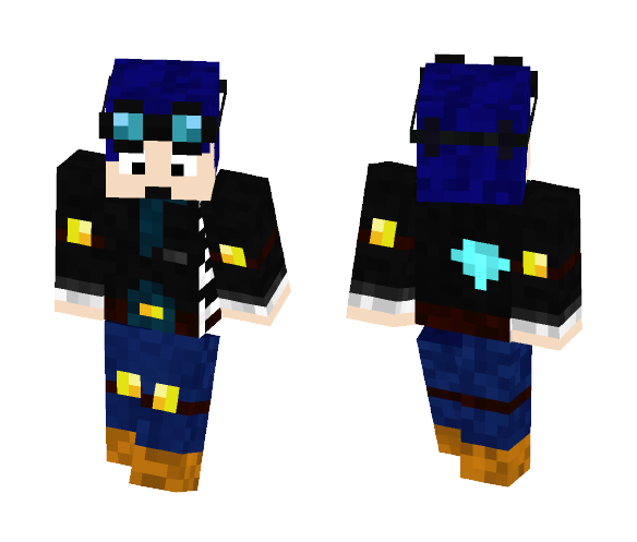 DanTDMdarkbluehair - Male Minecraft Skins - image 1