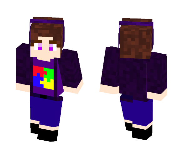 Download Free Purple Autism Girl Skin for Minecraft image 1 Purple Autism Girl - Girl Minecraft Skins - image 1