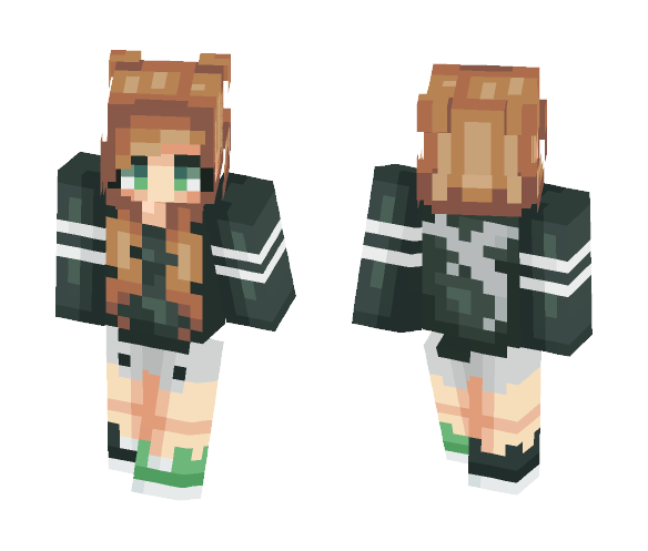 Download Free A little dragon top with brown hair Skin for Minecraft image 1 A little dragon top with brown hair - Female Minecraft Skins - image 1
