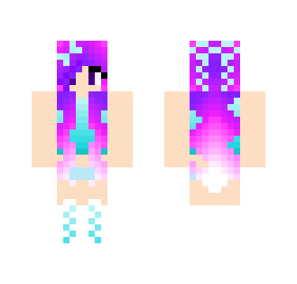 Cute Blue Crop Purple Hair Girl