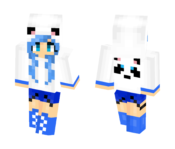 Download Free Blue Panda Girl Skin for Minecraft image 1 Blue Panda Girl - Girl Minecraft Skins - image 1