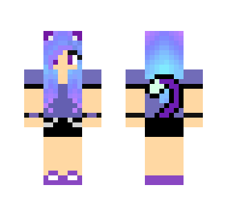 Cute Blue and Purple Cat Girl